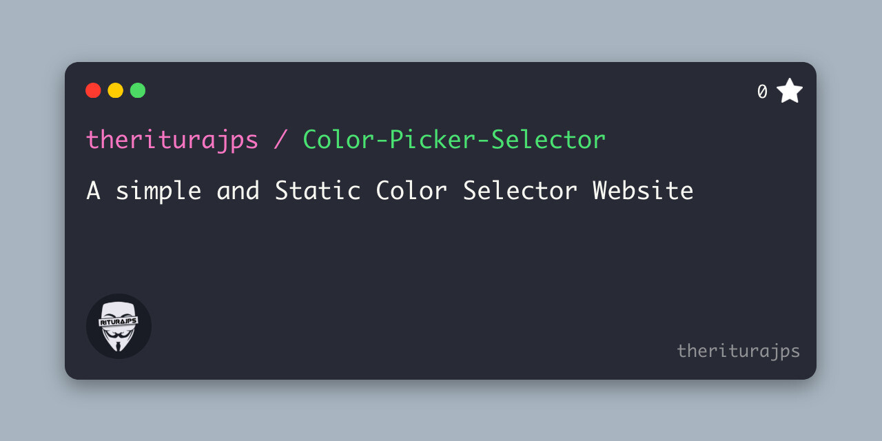 A simple and Static Color Selector Website